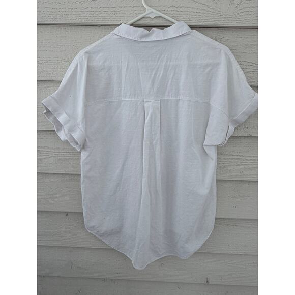 *APRAW* White 100% Cotton Button-Up Blouse Women's Size Large - Picture 5 of 5